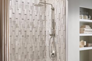 The GROHE Retro-Fit Shower System – which works with existing plumbing – allows homeowners to add the luxury of a drenching rainfall showerhead and convenient hand shower, without opening walls to change piping.